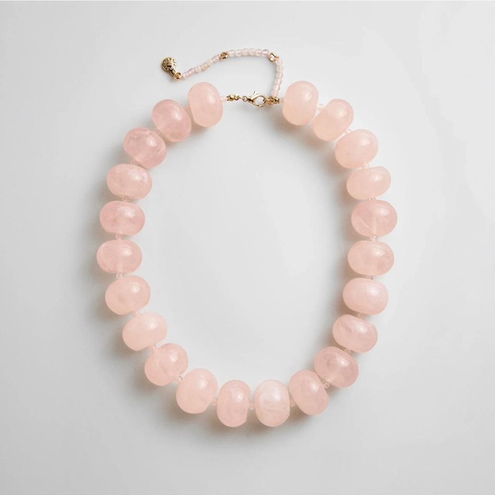 Baublebar Joan Rose Quartz Bead Statement Necklace